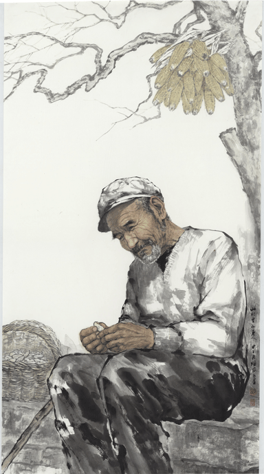 《山村里的老人》180x90-纸本水墨-2014年-原作---复件.gif