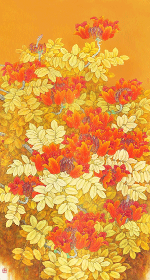 火焰盛开-250cmＸ136cm-2013年.gif