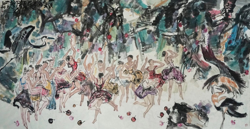 一溪春华鹿成群-248cmx129cm-2018年.jpg